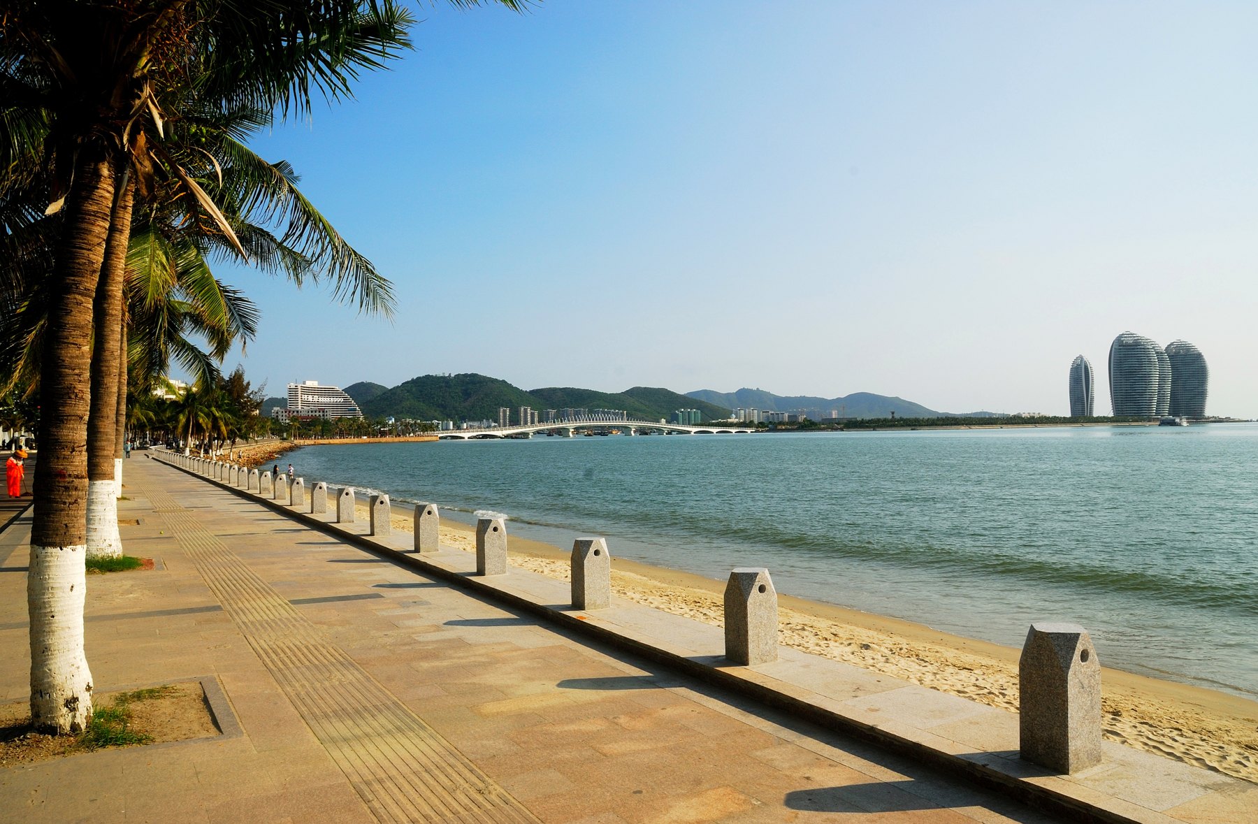 Front de mer de la baie de Sanya et île Phoenix, Hainan
